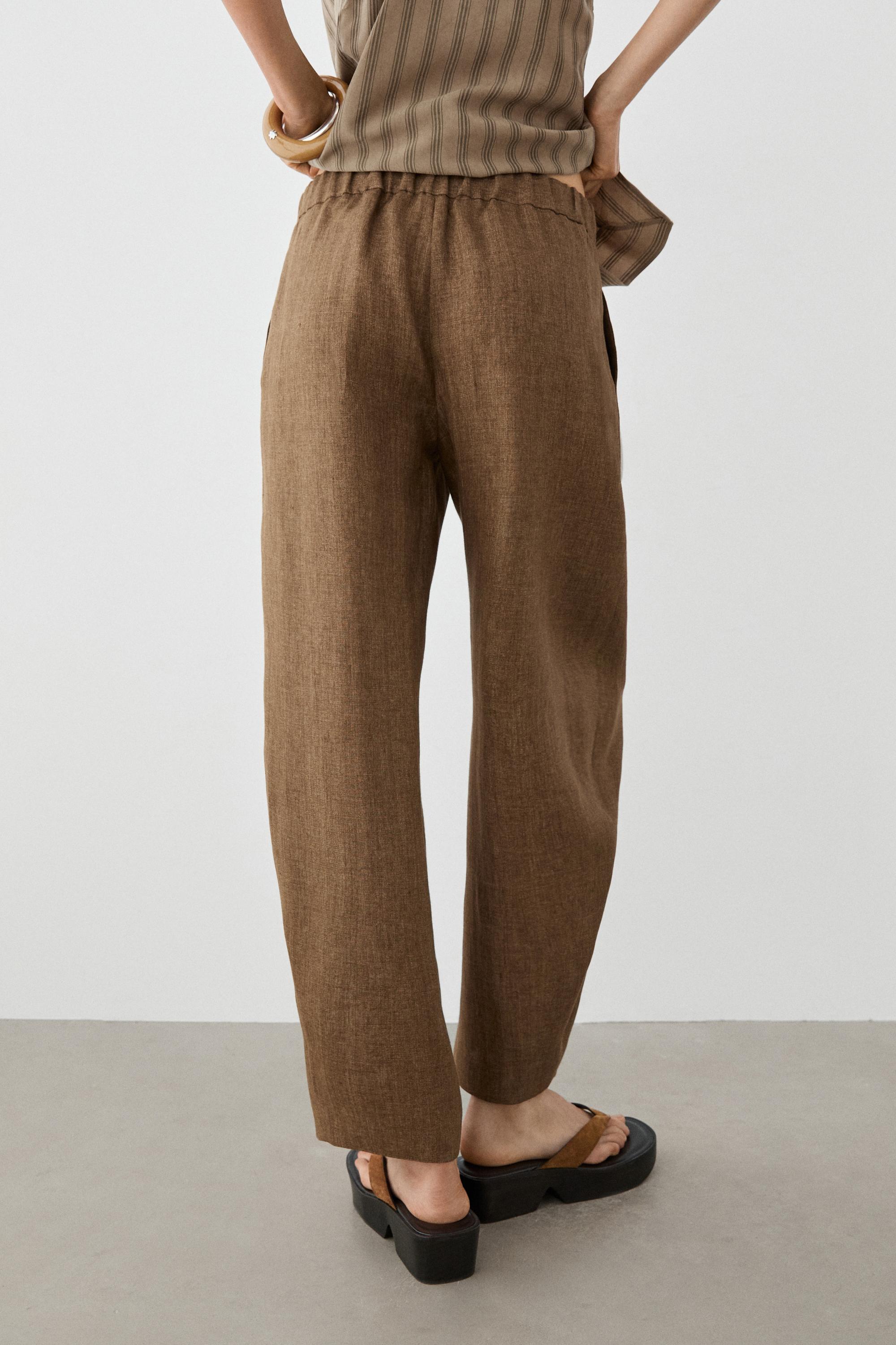 Linen barrel fit pants